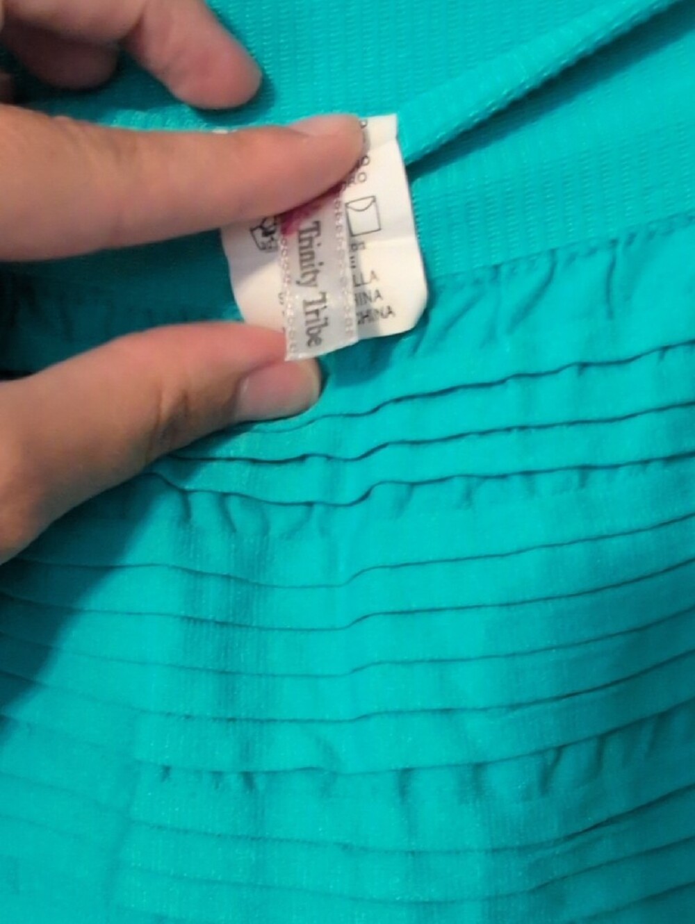 Trinity Turquoise Ribbed Pencil Skirt - Picture 2 of 4